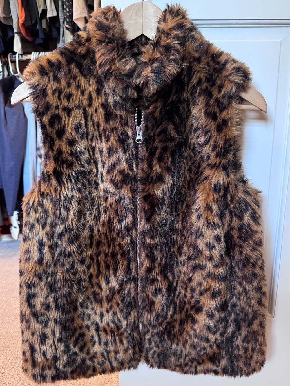 Faux Fur Leopard Print Vest